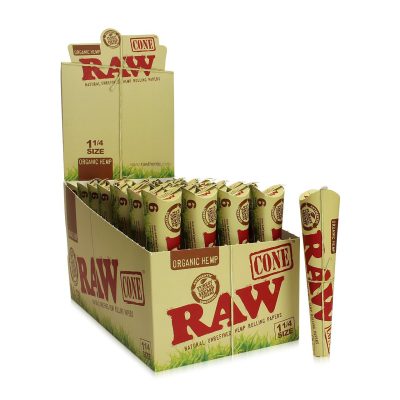 RAW Organic Hemp Pre-Rolled Cone 1¼ 6ct - (32pc Display)