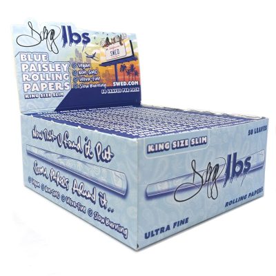 Dogg Lbs Blue Paisley Rolling Papers King Size Slim (50ct) - (50pc Display)